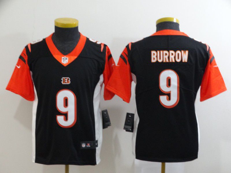 Youth Cincinnati Bengals #9 Burrow Black Nike Vapor Untouchable Stitched Limited NFL Jerseys->youth nfl jersey->Youth Jersey